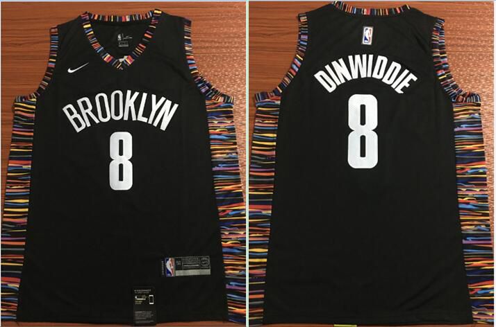 Men Brooklyn Nets #8 Dinwiddie Black Nike Game NBA Jerseys->brooklyn nets->NBA Jersey